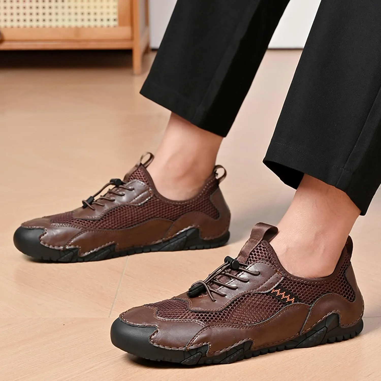 Men's Breathable Mesh Casual Walking Shoes, Outdoor Anti Slip Hiking and Mountain Climbing Shoes, Quick Drying Swimming, Fishing, Beach Water Shoes, Outdoor Sports