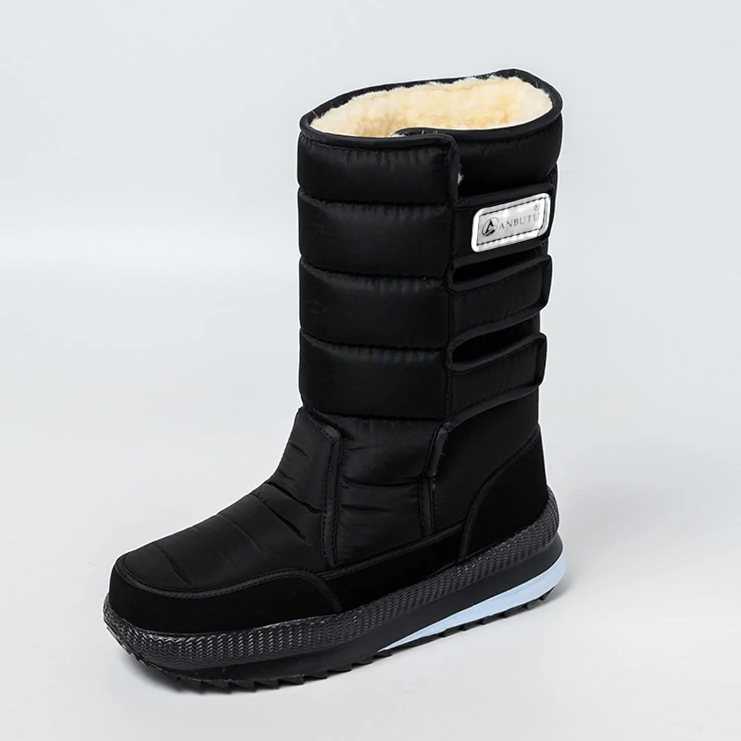 Mens Hiking Boots, Waterproof Insulated Fur Boots Athletic Warm Boots Fur Lined Short Ankle Booties Women's Winter Boots