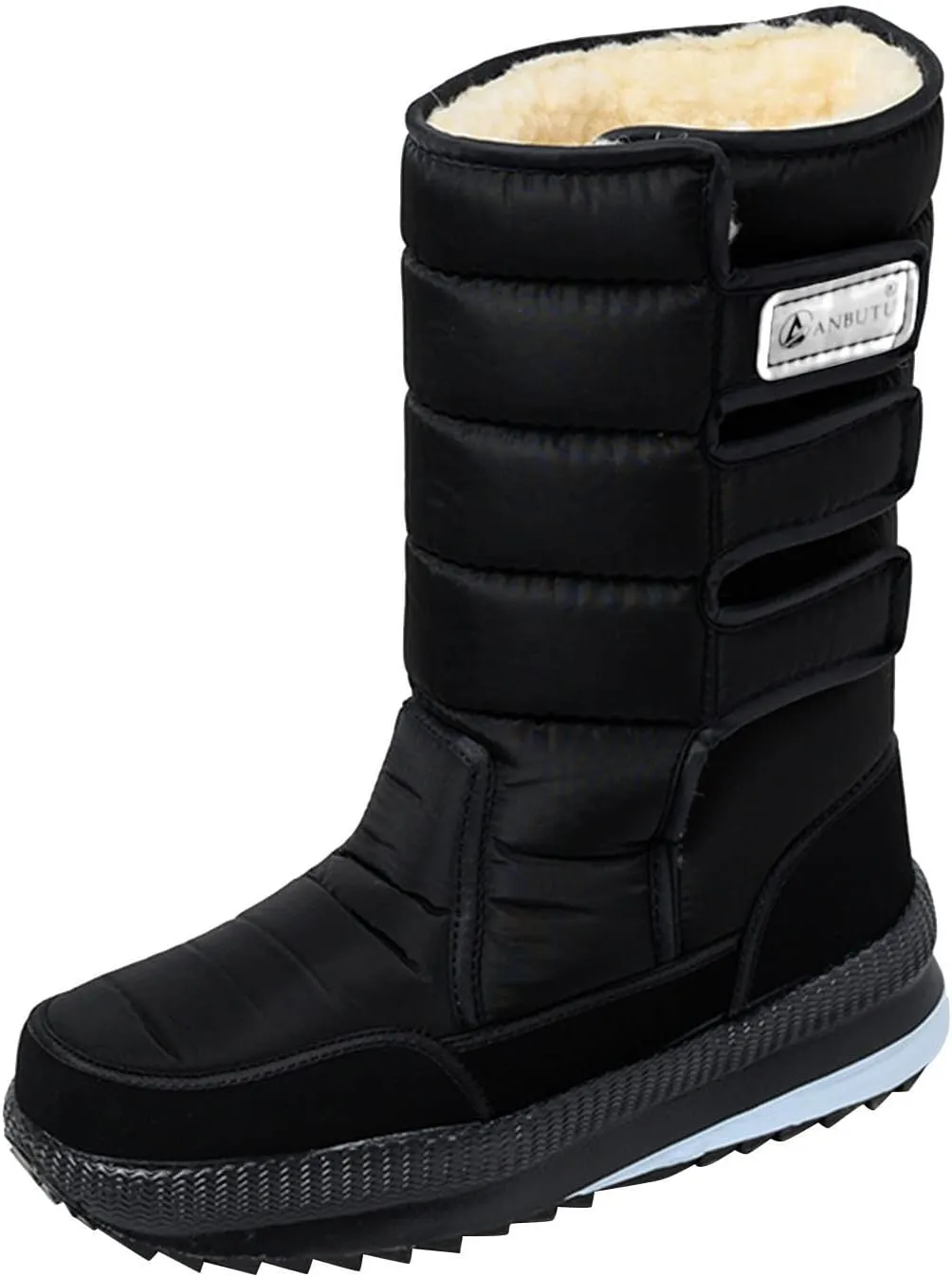 Mens Hiking Boots, Waterproof Insulated Fur Boots Athletic Warm Boots Fur Lined Short Ankle Booties Women's Winter Boots