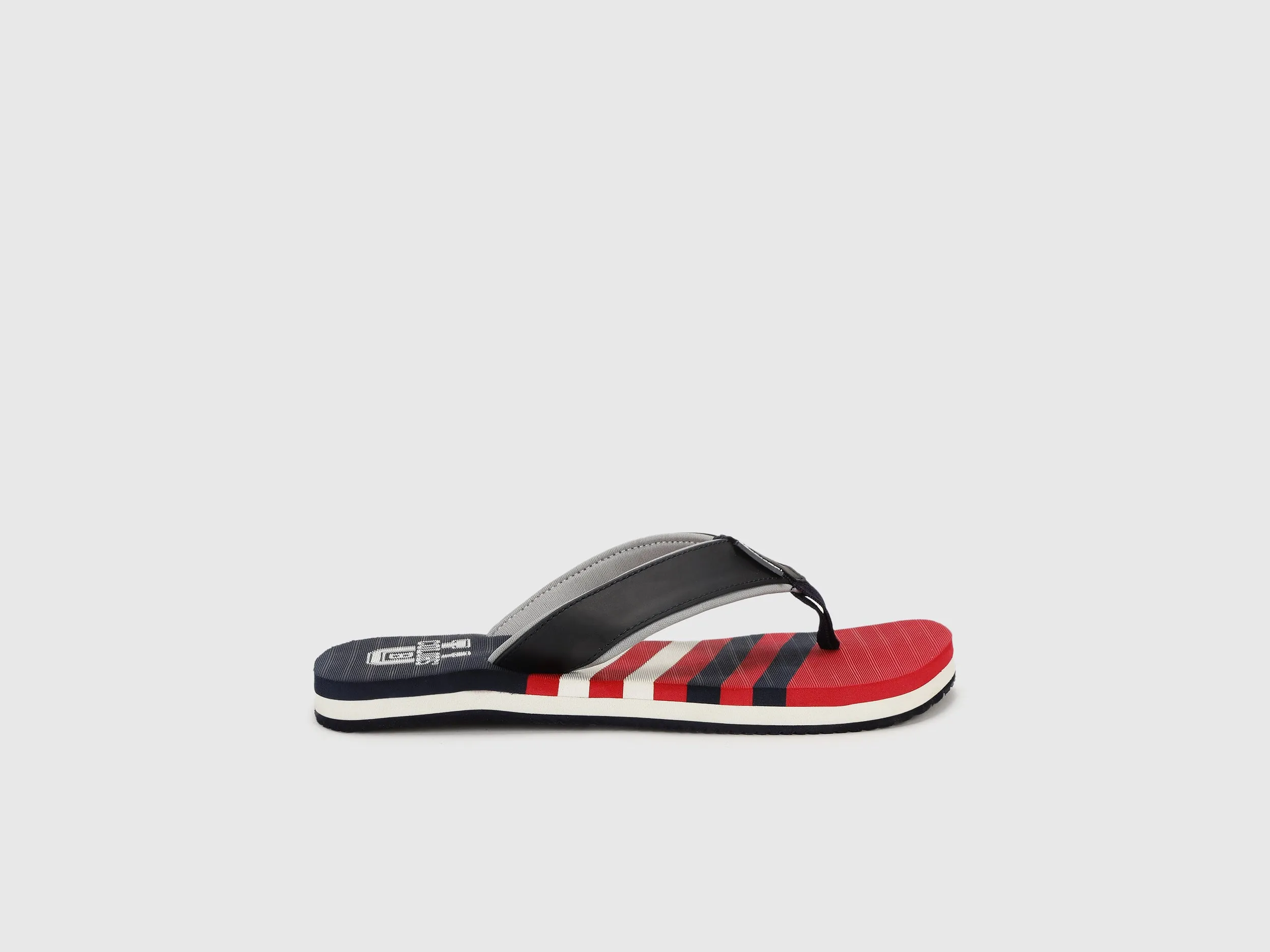Men's Red & Black Striped Thong Flip-Flops