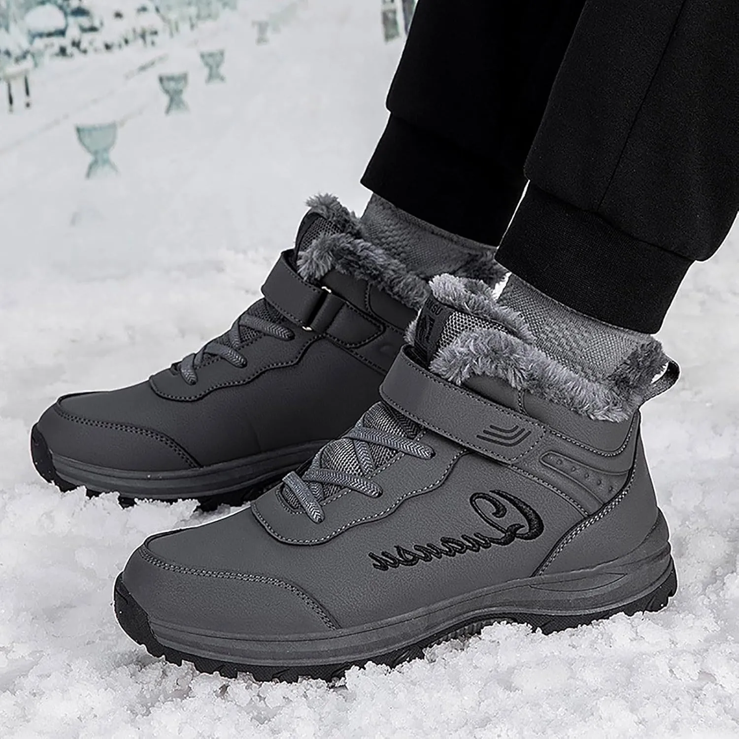 Mens Winter Snow Boots, Waterproof Hiking Boots Warm Non Slip Boots Trekking Trail Climbing Shoes Women's Winter Boots