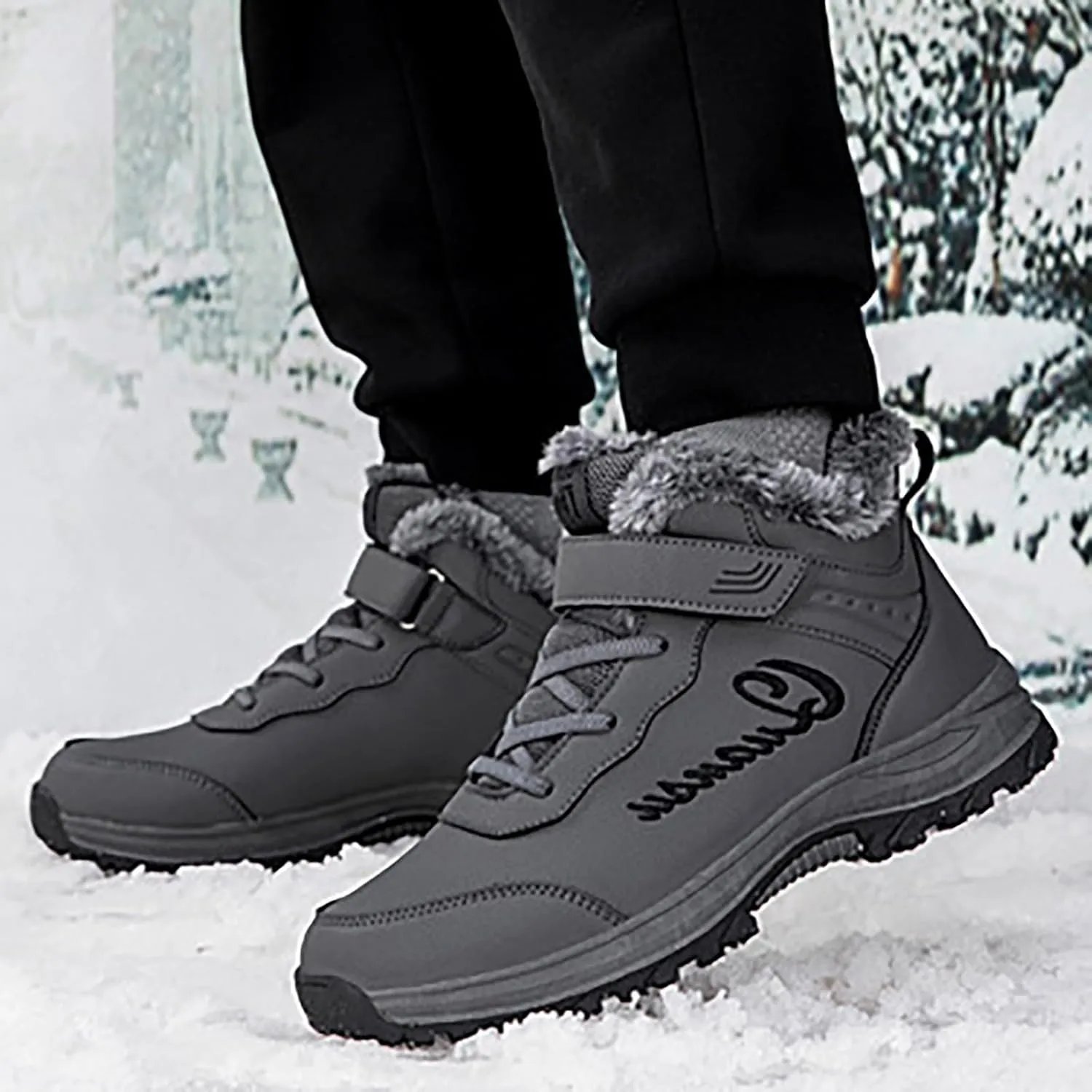 Mens Winter Snow Boots, Waterproof Hiking Boots Warm Non Slip Boots Trekking Trail Climbing Shoes Women's Winter Boots