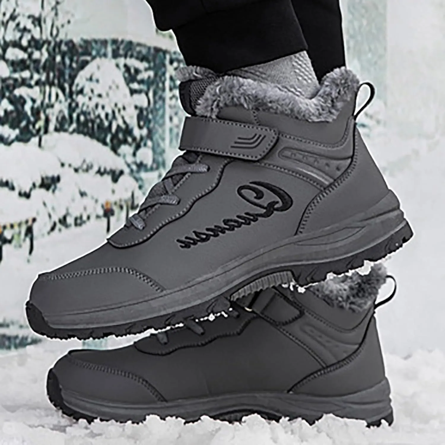 Mens Winter Snow Boots, Waterproof Hiking Boots Warm Non Slip Boots Trekking Trail Climbing Shoes Women's Winter Boots