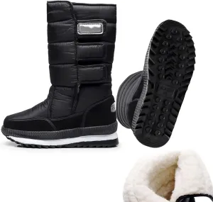 Men's Winter Snow Boots Waterproof Lightweight Warm Fashion Mid Calf Boot (black, Adult, Men, 12, Numeric, US Footwear Size System, Wide)