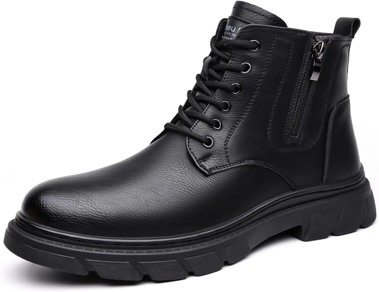 Men's Winter Waterproof Warm Snow Boots Genuine Leather Walking Hiking Warm Lined Casual Work Ankle Boots