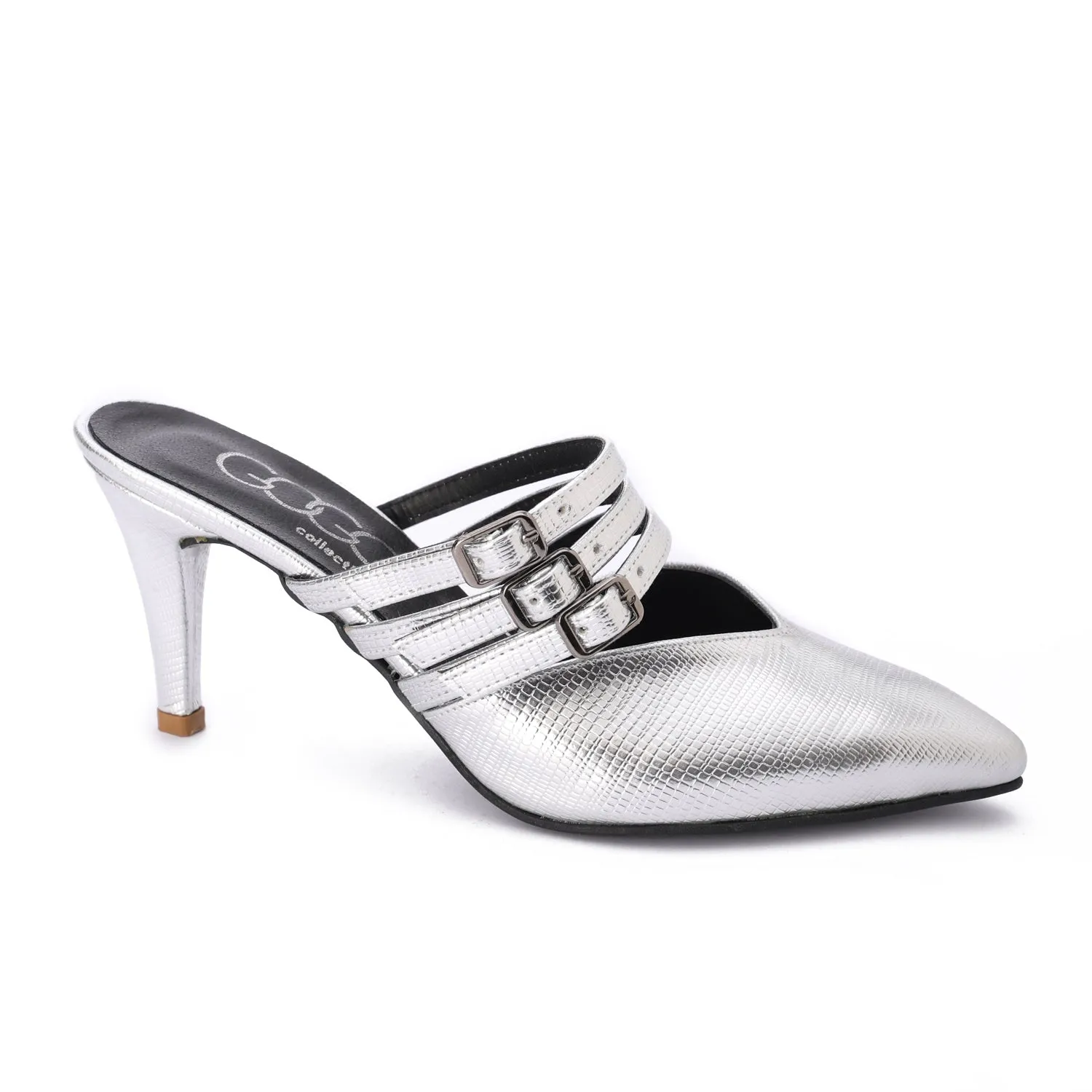 Noir Stride Heels-Silver