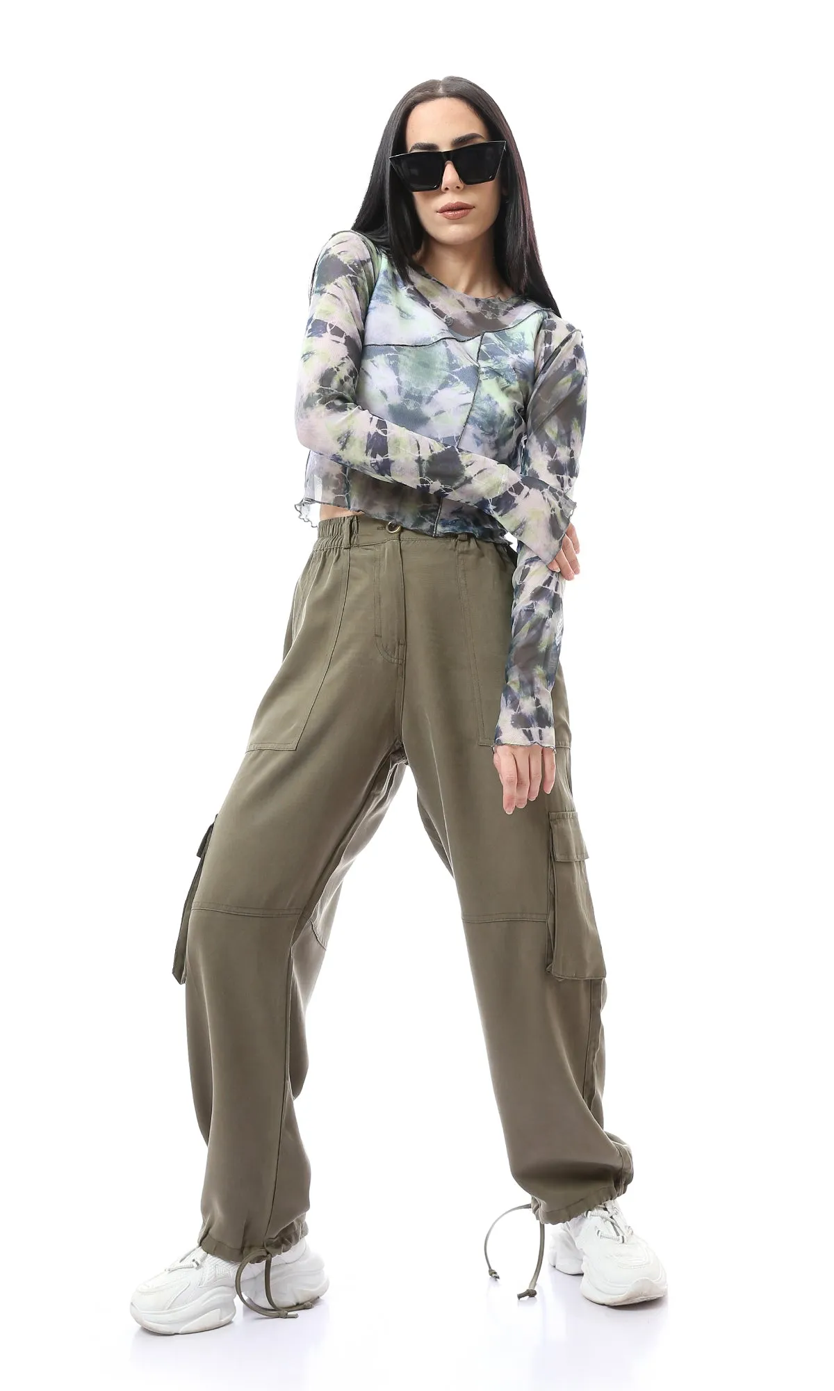 O167384 Long Sleeves Woman Top - Multicolor
