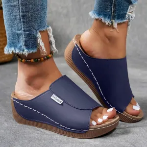 Orthopedic Platform Wedge Sandals for Women Summer Dressy 2025 Comfortable Arch Support Slides Breathable Orthotic Wedges Slip on Casual Sandal