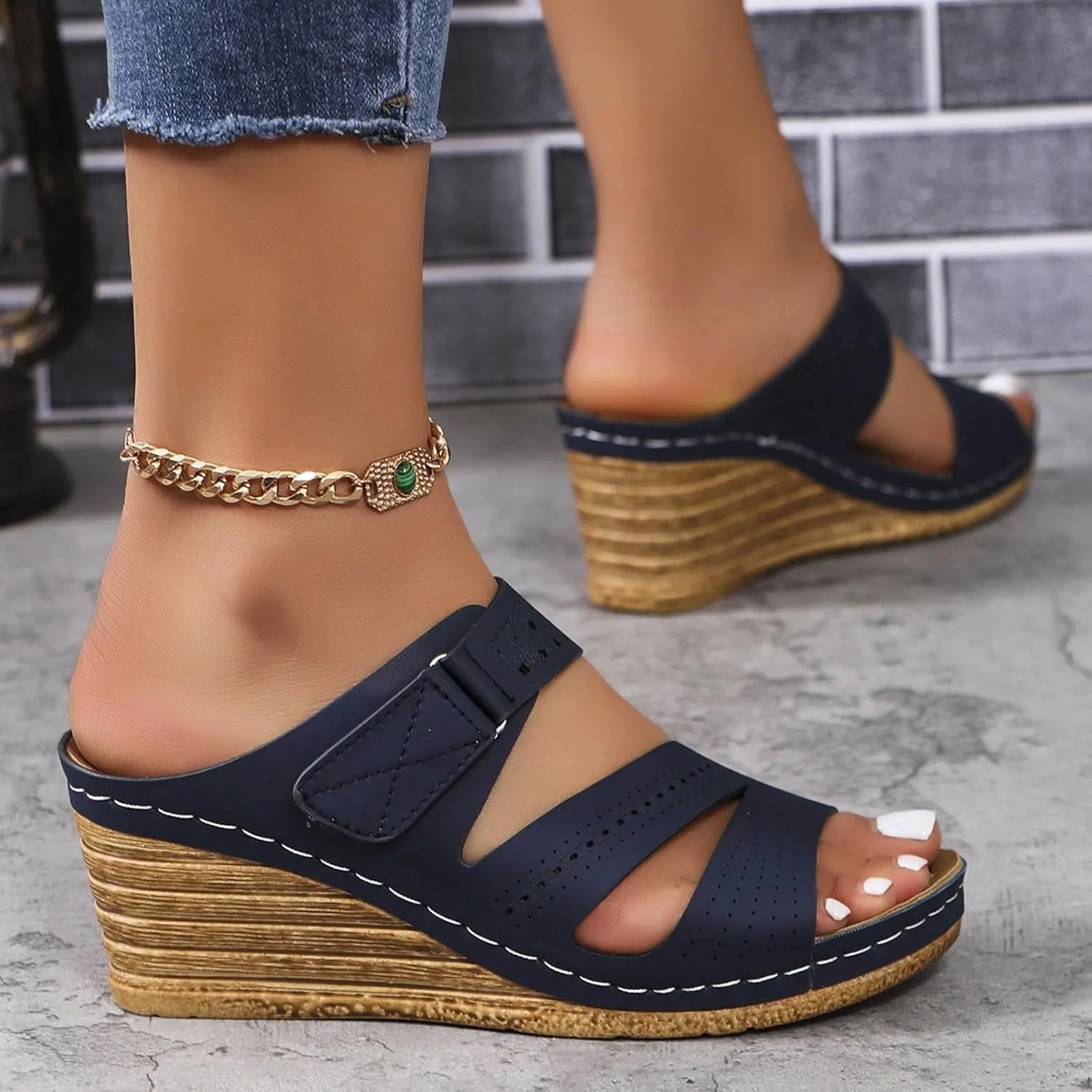 Orthopedic Sandals for Women 2025 Platform Wedge Sandal Fashion Espadrilles with Mid Heel Comfortable Open Toe Slip-On for Dressy Summer Casual Wear
