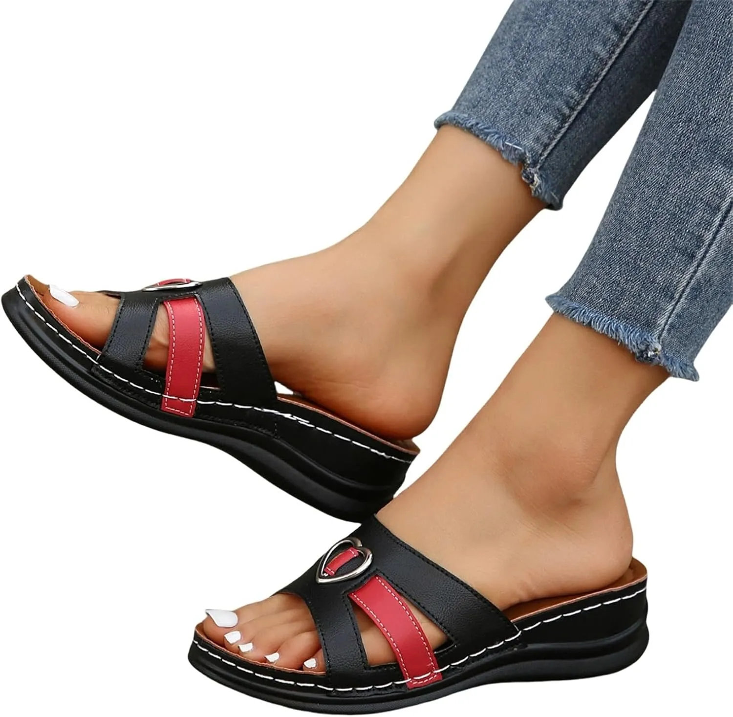 Orthopedic Sandals for Women Comfortable Dressy Wedge Summer Shoes Summer Vacation Arch Support Orthotic Sandals