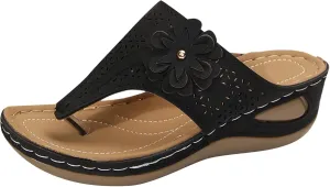 Orthopedic Sandals for Women Summer Comfortable Arch Support 3D Hollow Flower Wedge 2025 Slippers Slip On Platform Flip Flops Wedges Dressy Casual Beach Shoes Slides Walking Breathable