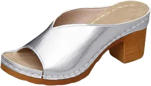 Orthopedic Sandals for Women with Arch Support Open Toe Low Wedge Heel Chunky Block Heeled Sandal Dressy Comfortable Casual Slip On Wedge Shoes