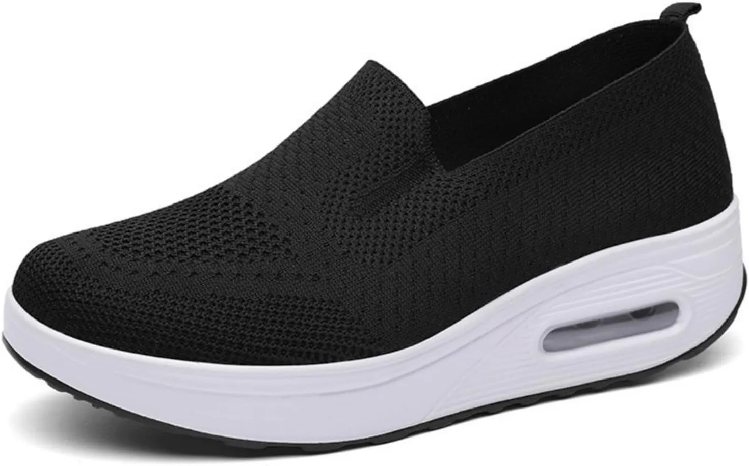 Orthopedic Walking Shoes for Women Casual Diabetic Platform Slip-On Shoe Lightweight Air Cushion Mesh Up Shoe Comfortable Wide Summer Stretch Shoes with Arch Support