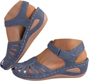 Orthopedic Wedge Sandals for Women 2025 Closed Toe Sandal Womens Arch Support Shoe Dressy Summer Ankle Strap Non-Slip Hollow Out Wedges Beach Vacation Party Casual Shoes