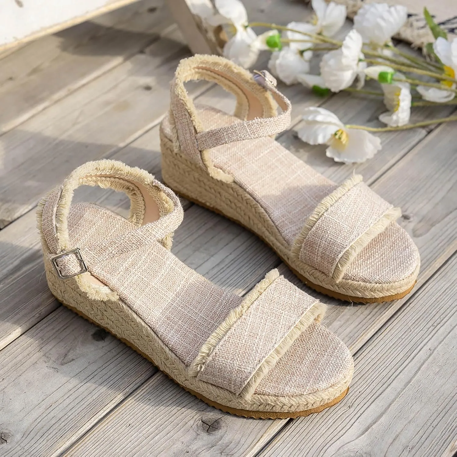 Orthopedic Wedge Sandals for Women 2025 Dressy Summer Open Toe Buckle Ankle Strap Espadrilles Low Wedges Sandal Wide Width Platform Vintige Beach Shoes Casual