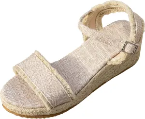 Orthopedic Wedge Sandals for Women 2025 Dressy Summer Open Toe Buckle Ankle Strap Espadrilles Low Wedges Sandal Wide Width Platform Vintige Beach Shoes Casual