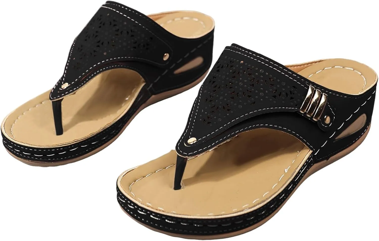 Orthopedic Wedge Sandals for Women Summer Dressy 2025 Flat Open Toe Platform Casual Boho Slip on Beach Dress Comfortable Outdoor Shoes