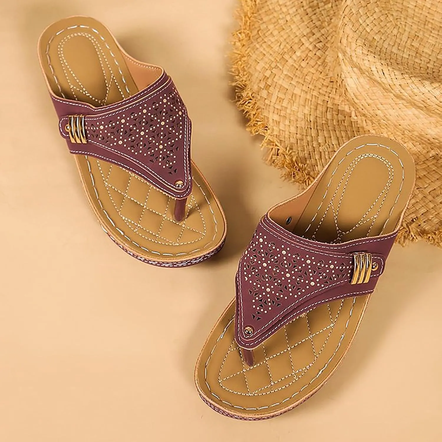 Orthopedic Wedge Sandals for Women Summer Dressy 2025 New Comfortable Arch Support Wedge Sandal Non Slip Flip Flops Shoes Casual Breathable Open Toe Mesh Hollow Sports Beach Sandals