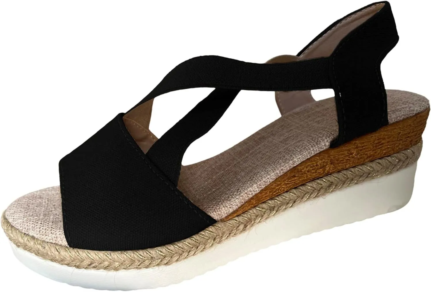 Orthopedic Wedge Sandals for Women Summer Dressy 2025 Womens Walking Arch Support Wedge Sandal Open Toe Ankle Strap Platform Beach Casual Slip on Sandals Beach Dress Comfortable Shoes