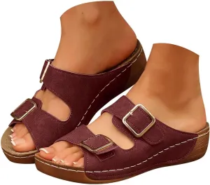 Orthopedic Wedge Sandals for Women, Women Dressy Summer Comfortable Sandals Arch Support 2025 Slip On Flip Flops Sandal Beach Vacation Slippers