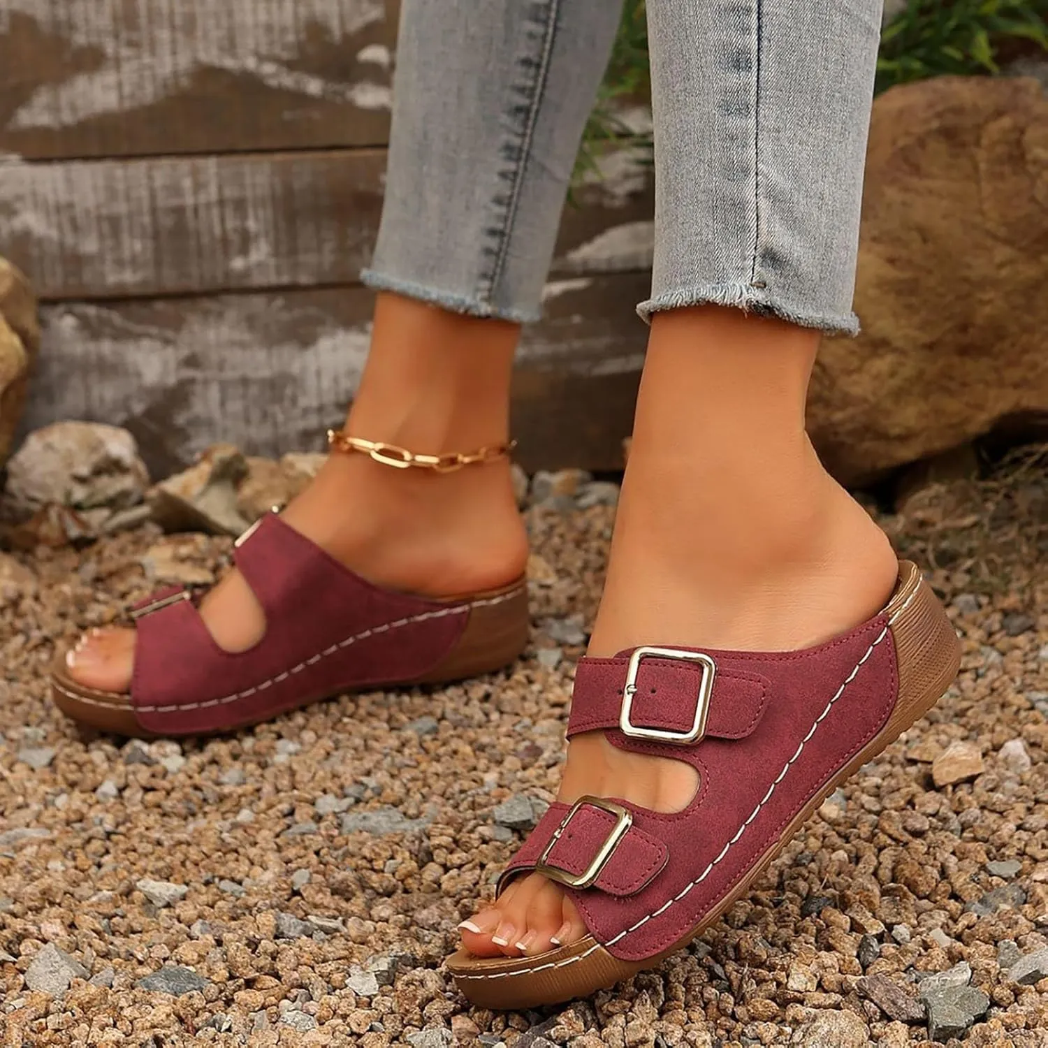 Orthopedic Wedge Sandals for Women, Women Dressy Summer Comfortable Sandals Arch Support 2025 Slip On Flip Flops Sandal Beach Vacation Slippers