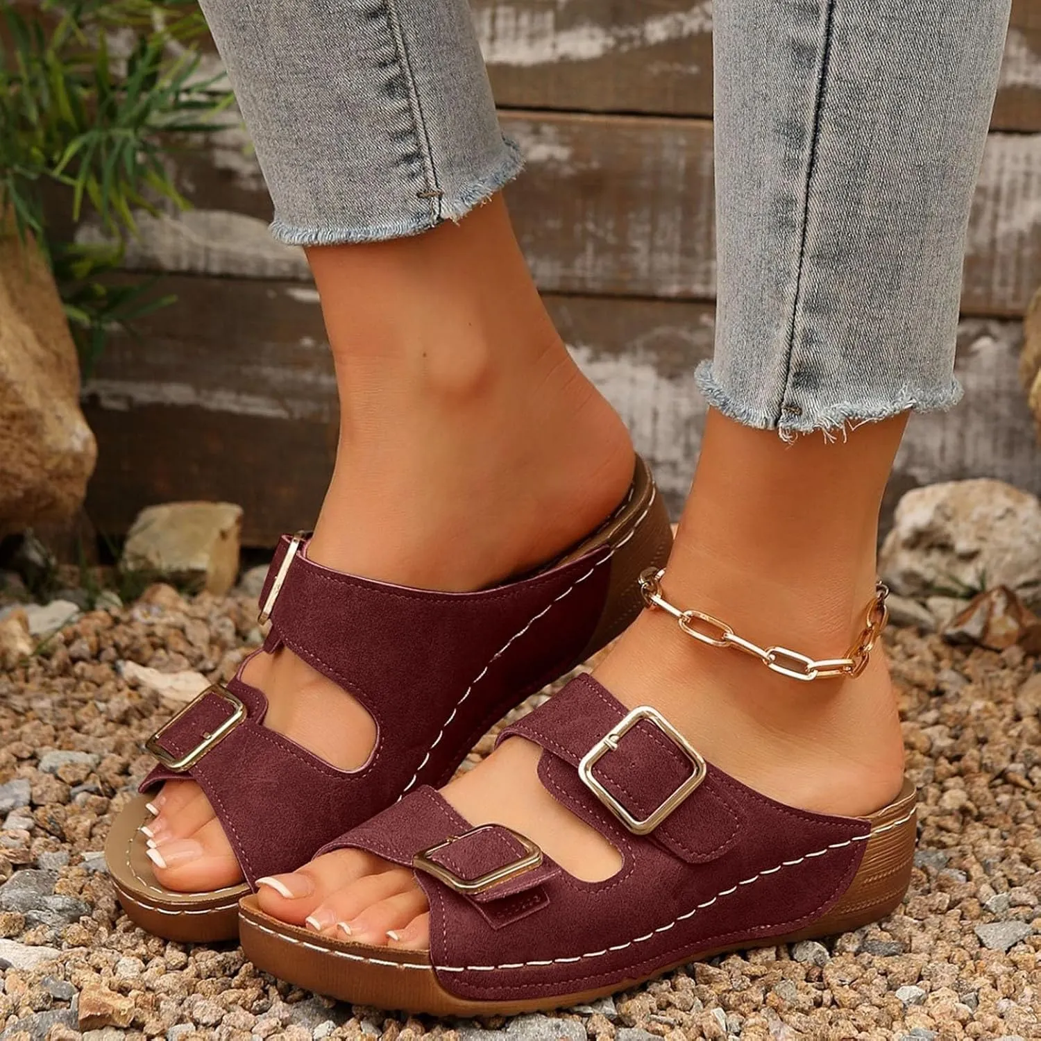 Orthopedic Wedge Sandals for Women, Women Dressy Summer Comfortable Sandals Arch Support 2025 Slip On Flip Flops Sandal Beach Vacation Slippers