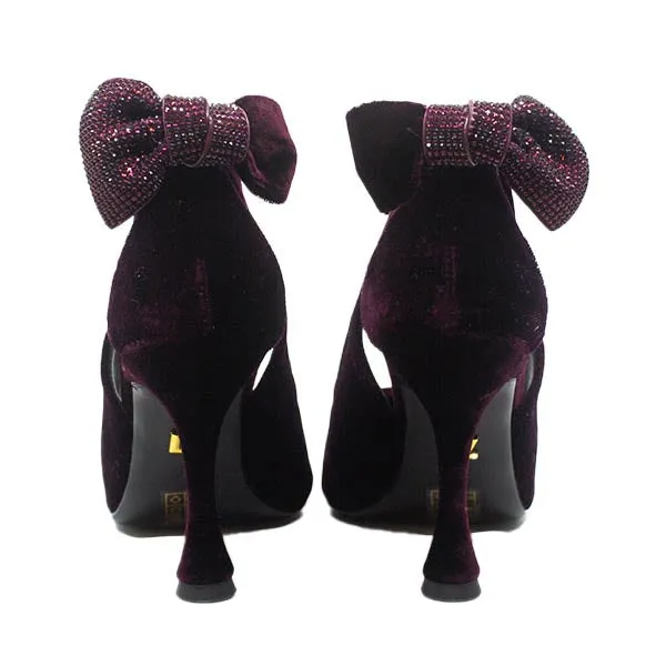 Persan Burgundy | Velvet Pump