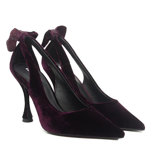 Persan Burgundy | Velvet Pump
