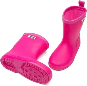 Rain Boots for Kids Rain Boots Non-Slip Waterproof Boots Toddler Boys Girls Outdoor Rain Boots Non-Slip Rain Boots (Color : Red Size : 14cm) (Rose Red 18cm)
