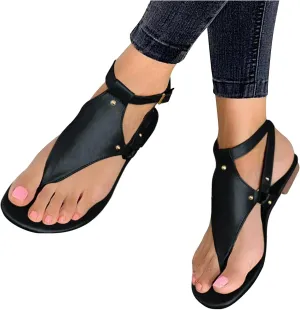 Sandals for Women 2023 Casual Open Toe Buckle Strap Roman Sandal Summer Bohemian Shoes