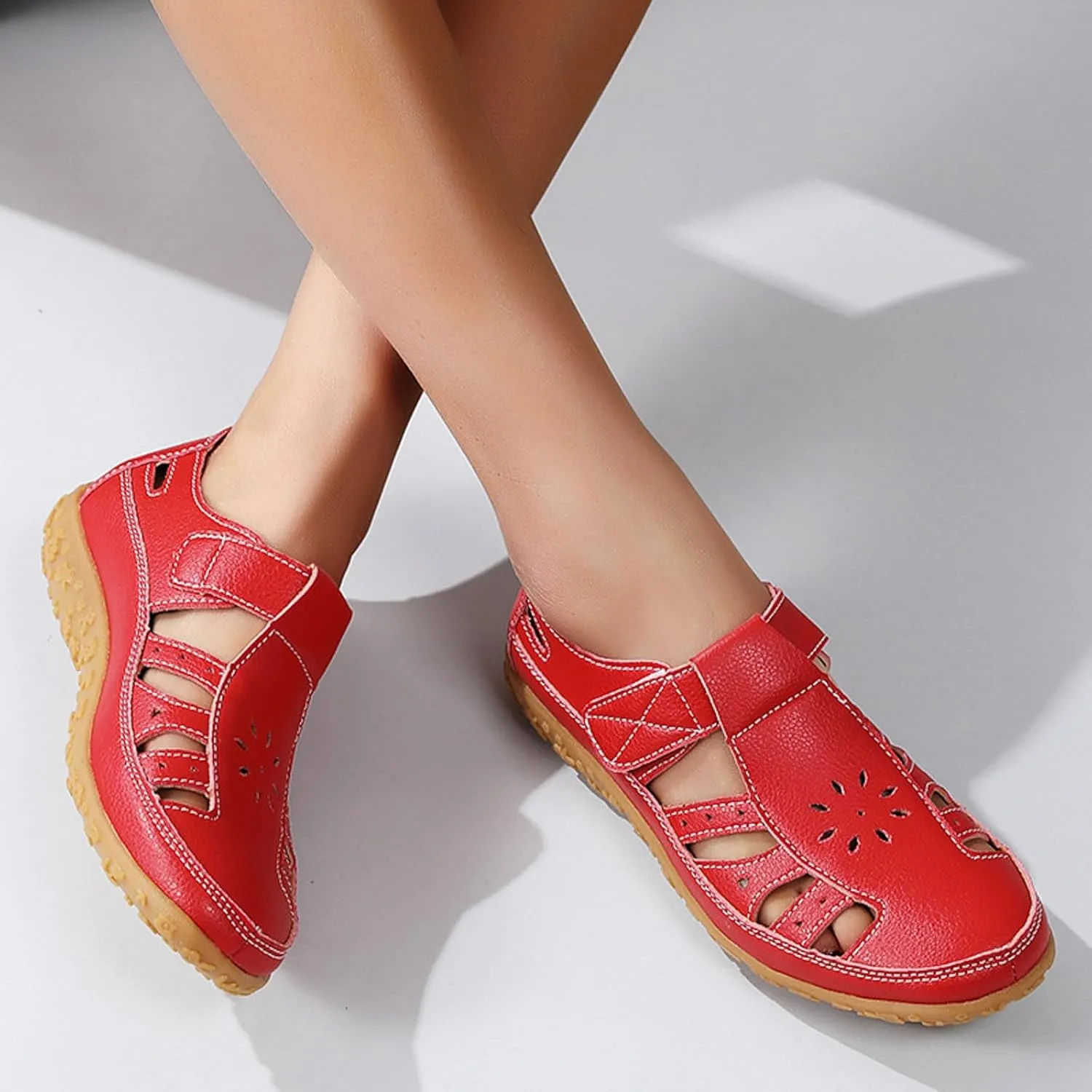Sandals for Women 2025 Dressy Adjustable Strap Closed Toe Sandal Women's Hollow Breathable Summer Shoes For Sport