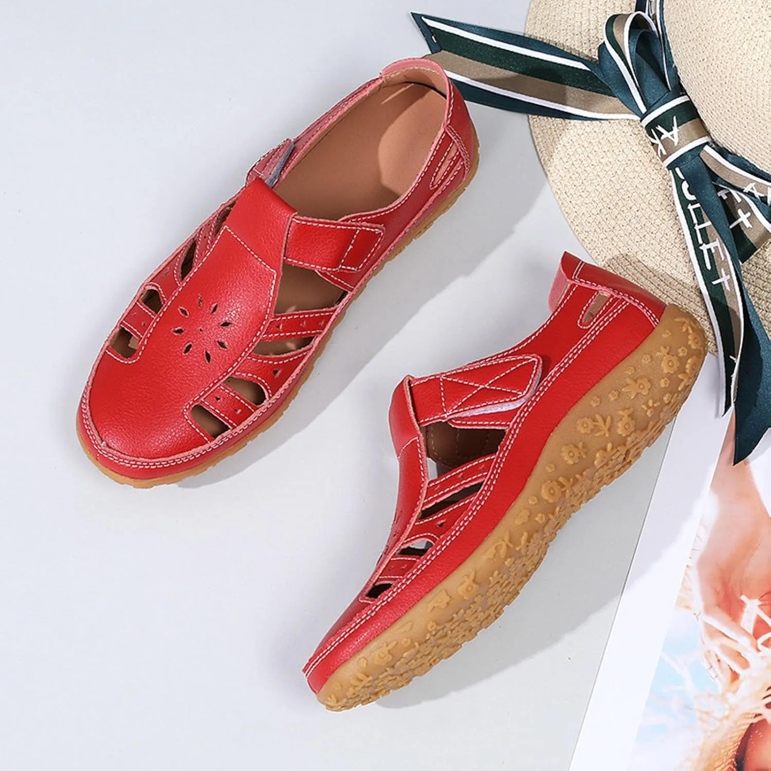 Sandals for Women 2025 Dressy Adjustable Strap Closed Toe Sandal Women's Hollow Breathable Summer Shoes For Sport
