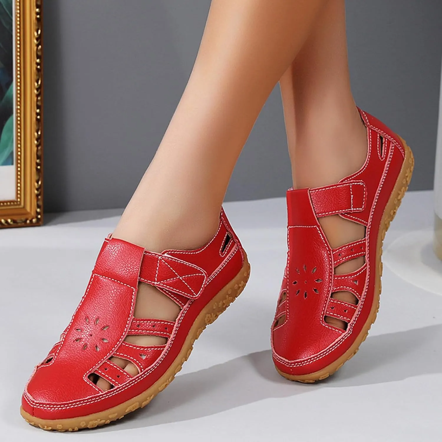 Sandals for Women 2025 Dressy Adjustable Strap Closed Toe Sandal Women's Hollow Breathable Summer Shoes For Sport