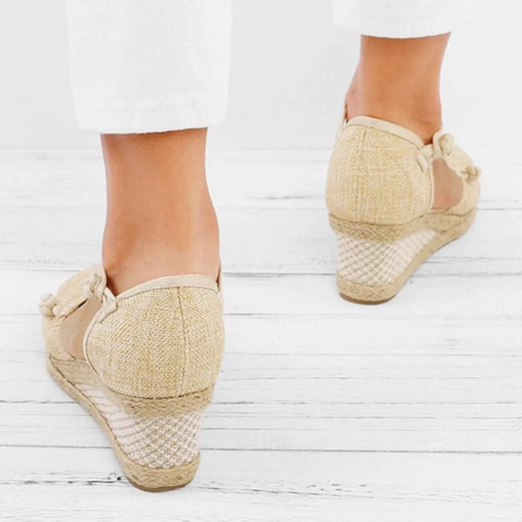 Sandals for Women Dressy Summer Women's Ankle Strap Closed Toe Espadrille Wedge Sandals, Comfortable Platform Wedge Sandal Beach Casual Espadrilles Dress Shoes All Day Comfort