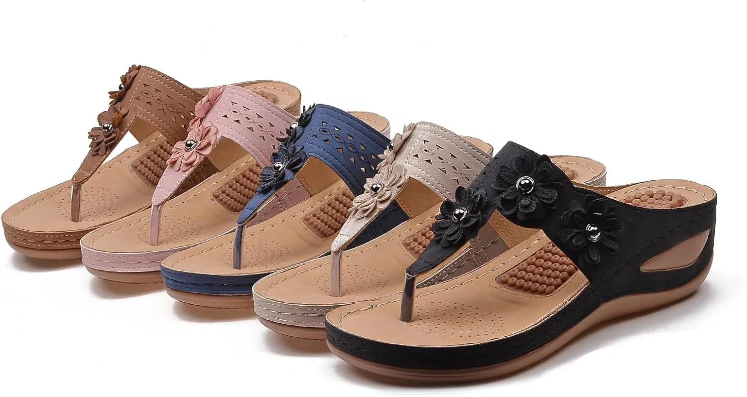 Sandals for Women Wedge Shoes Summer Dressy Flip Flops Comfortable Orthopedic Platform Wedge Sandals Womens Casual Walking Shoes