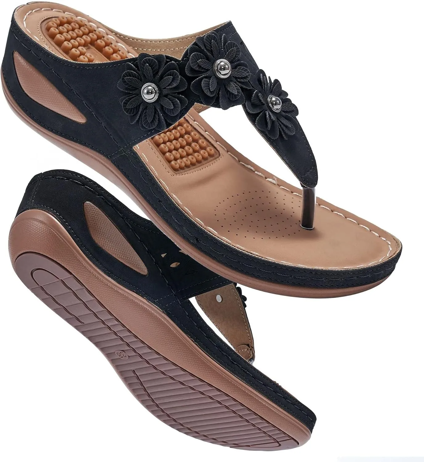Sandals for Women Wedge Shoes Summer Dressy Flip Flops Comfortable Orthopedic Platform Wedge Sandals Womens Casual Walking Shoes