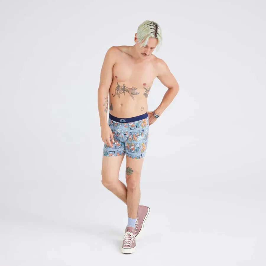 Saxx Mens Desert Blue Fresh Tracks Vibe Super Soft Boxer Brief