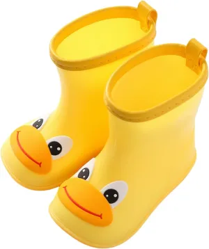 sfdgfhyf Cartoon Animals for Kids Baby Duck Cartoon Character Rain Shoes Children's Rain Shoes Boys and Girls (E, 9 Toddler)