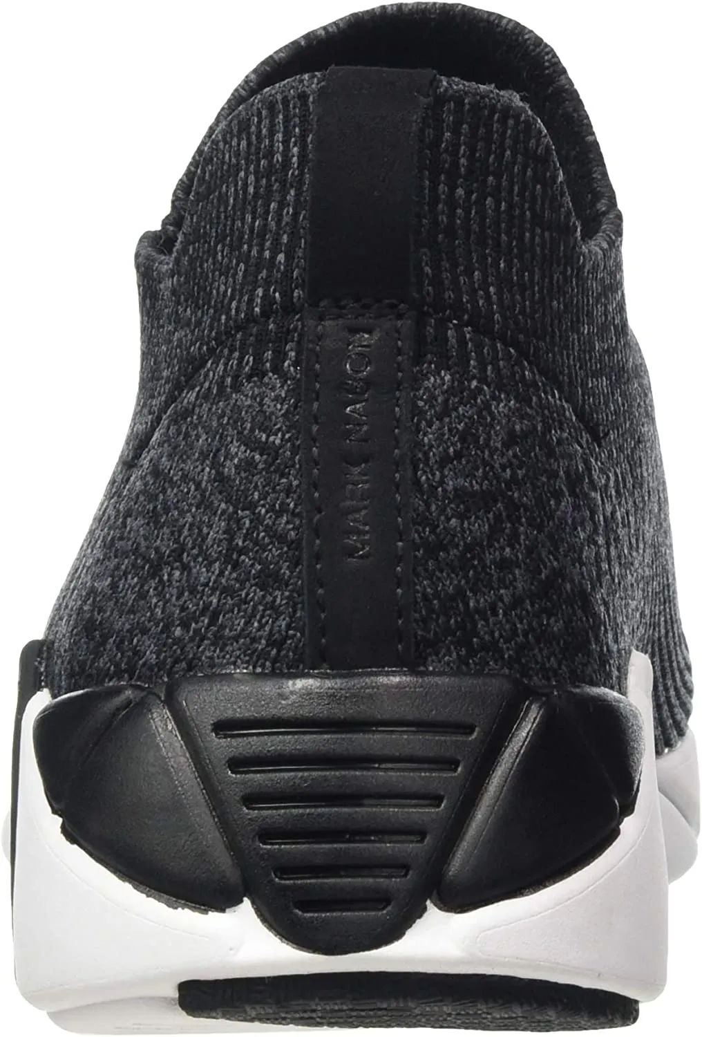 Skechers A-LINE Black Heathered Knit Slip On Stretchy Low Top Athletic Sneakers
