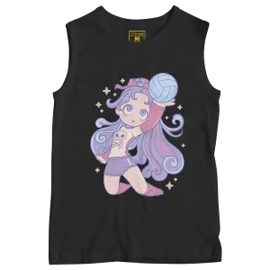 Sleeveless Drifit Shirt: Cute Girl Volleyball