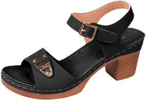 Smoneyful Womens Beach Comfortable Dressy Sandals Arch Support Ankle Strap Wedge Platform Hollow Out Open Toe Low Heel Breathable Chunky Block Soft Summer Casual Vacation Walking Sandals