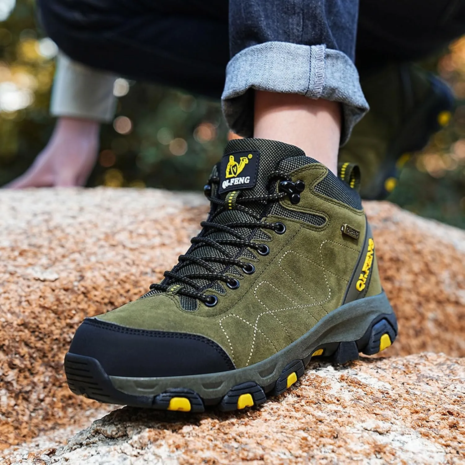 Snow Boots for Men Warm Faux Furry Lined Footwear Waterproof Outdoor Comfort Winter Boots Non-slip Lace Up Ankle Boots for Cold Weather Hiking Boot Trekking Boots
