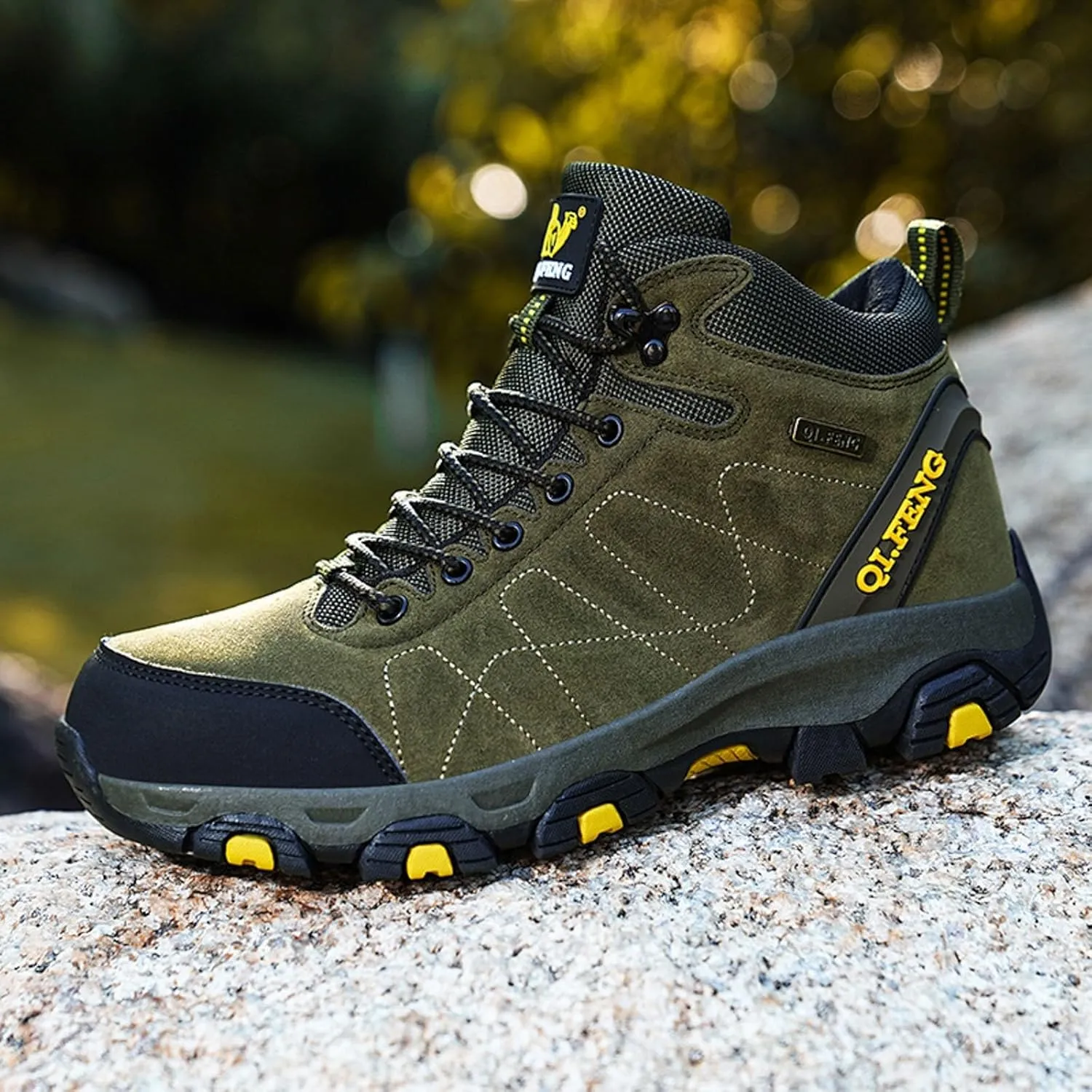 Snow Boots for Men Warm Faux Furry Lined Footwear Waterproof Outdoor Comfort Winter Boots Non-slip Lace Up Ankle Boots for Cold Weather Hiking Boot Trekking Boots