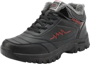 Snow Boots for Men Warm Furry Lined Footwear Waterproof Outdoor Casual Winter Boots Non-slip Lace Up Ankle Boots for Cold Weather Hiking Walking Boots