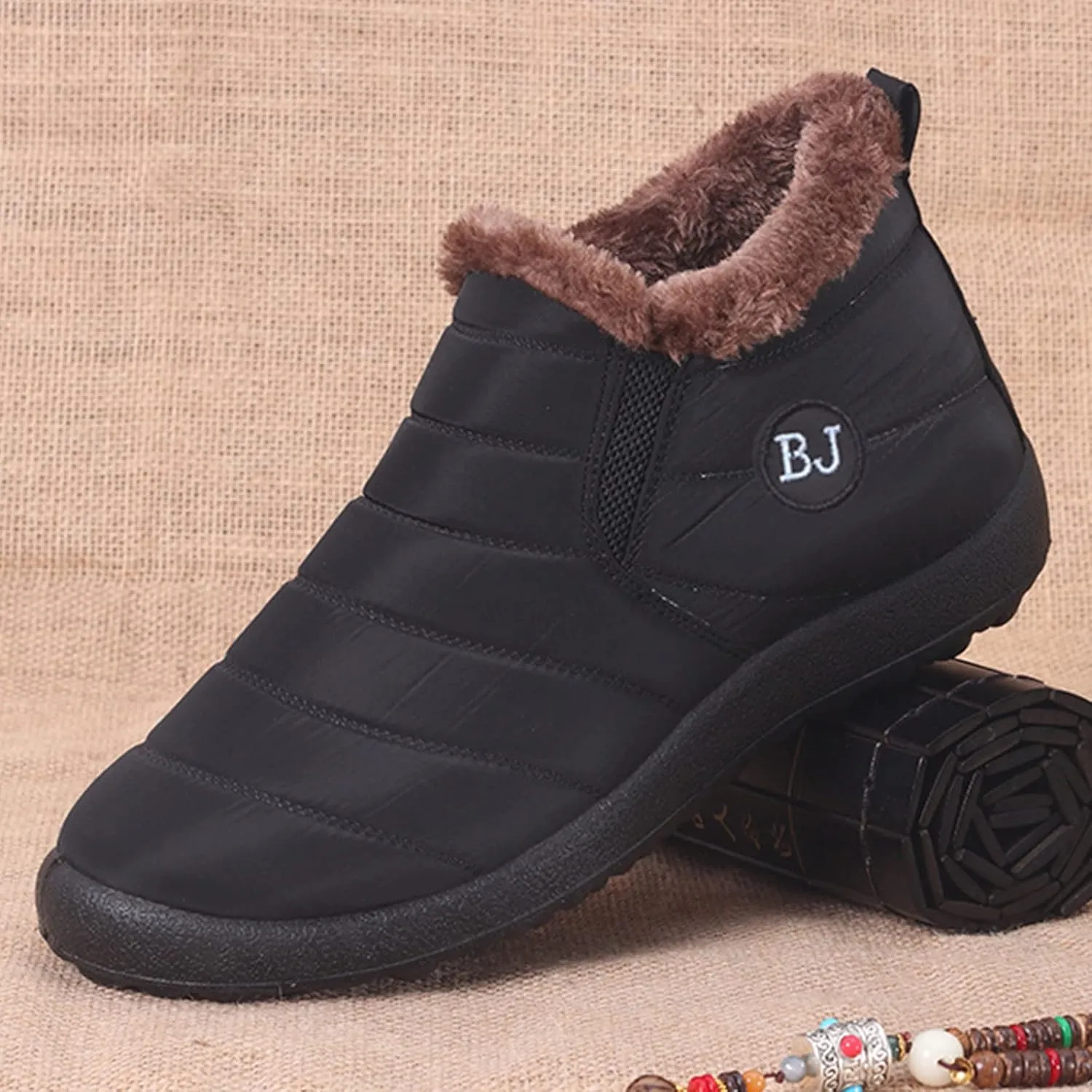 Snow Boots for Men Warm Furry Lined Footwear Waterproof Outdoor Comfort Winter Boots Non-slip Cold Weather Shoes Hiking Boot Trekking Boots
