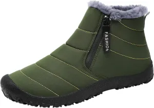 Snow Boots for Men Waterproof Winter Boots Anti-slip Fur Lined Booties Winter Casual Slip on Ankle Boots Comfortable Winter Shoes Trekking Hiking Boots