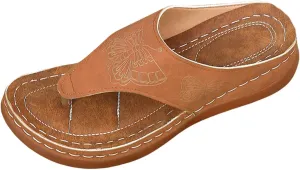 SuanlaTDS Women's Slide Sandals Wedge Flip Flops 2025 Comfortable Dressy Summer Orthopedic Arch Support Platform Slip On Walking Beach Shoes Thong Open Toe Low Heels Wedges Slide Sandal