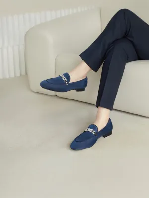 Summer new four-color imported genuine velvet men's smoking loafers with the same style as the big brand's crystal diamond buckle slip-on slip-ons