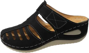 Summer Sandals for Women 2025 Comfortable Hollow Platform Wedge Sandals Orthopedic Slip On Slippers Arch Support Slip Sandal Casual Bohemia Gladiator Walking Wedges