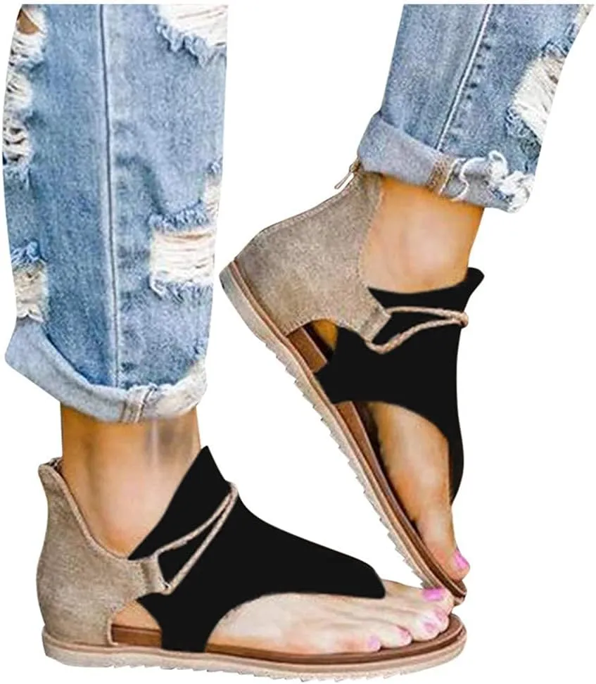 Summer Sandals For Women 2025 Dressy,Women'S Bohemia Bling Rhinestone Orthopaedic Pearl Flat Rope Gladiator Sandals Open Toe Slope Heel Bejeweled Shoes